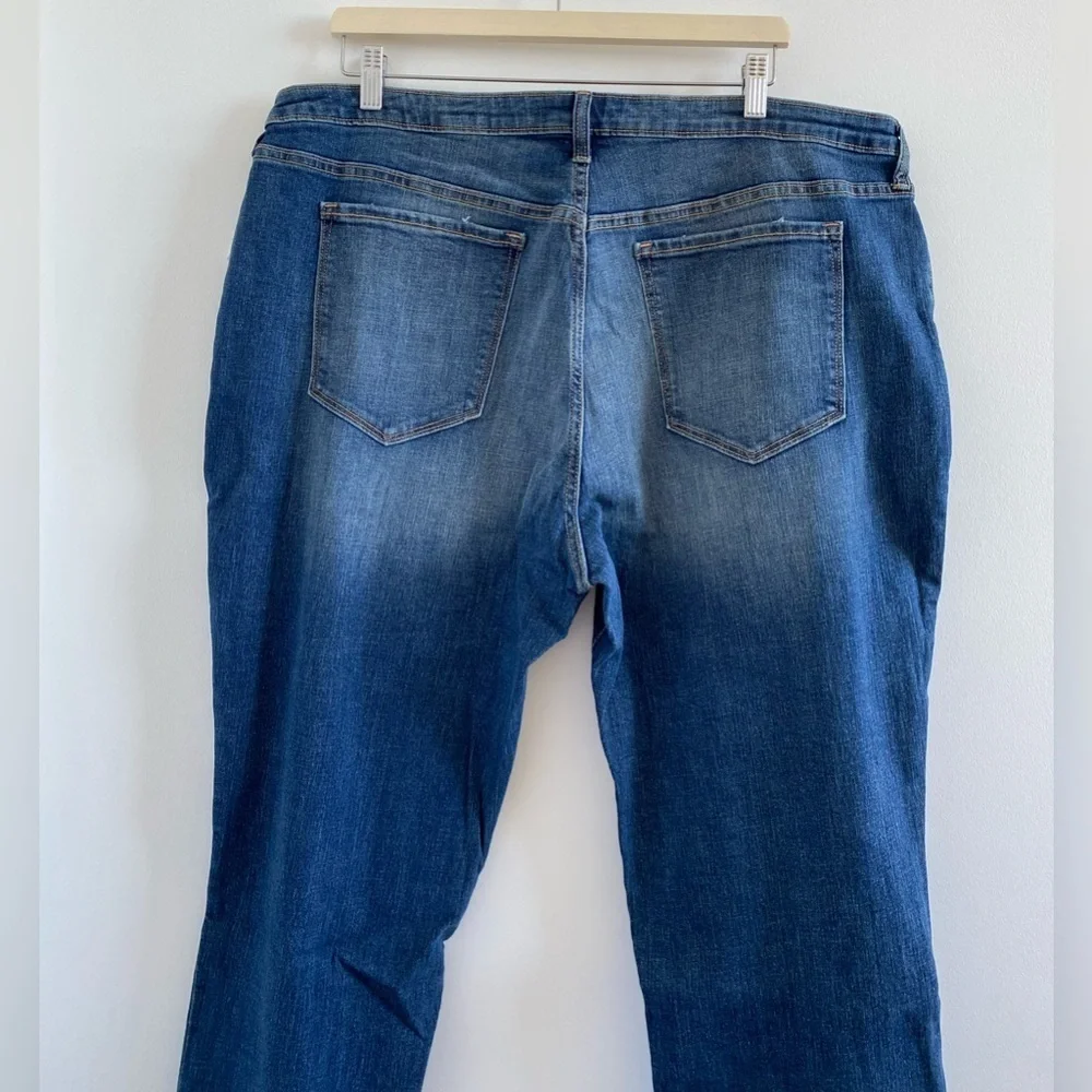 Old Navy Blue Boyfriend Straight Cropped Cuffed Hem Jeans Size 18 NEW - Picture 9 of 10